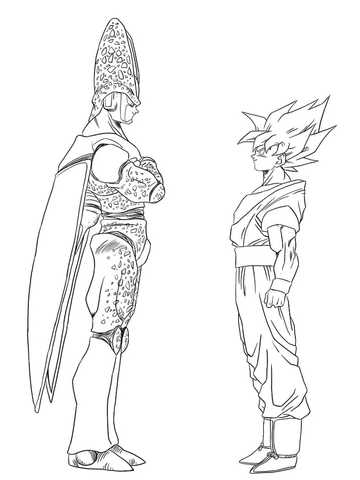 Coloriage Cellule et Goku