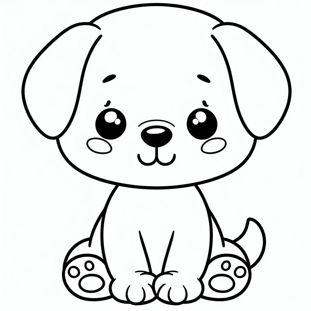 Coloriage Chien mignon gratuit à imprimer