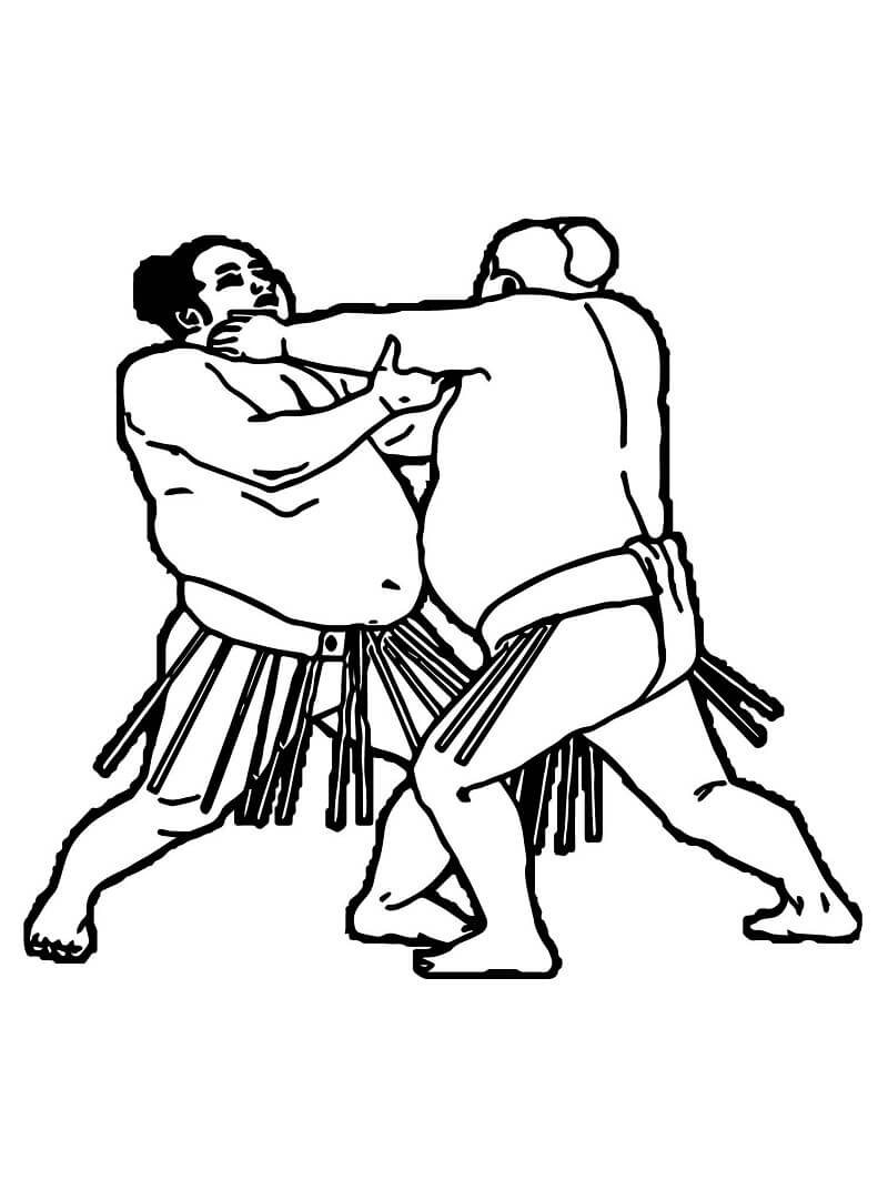 Coloriage Combat sumo