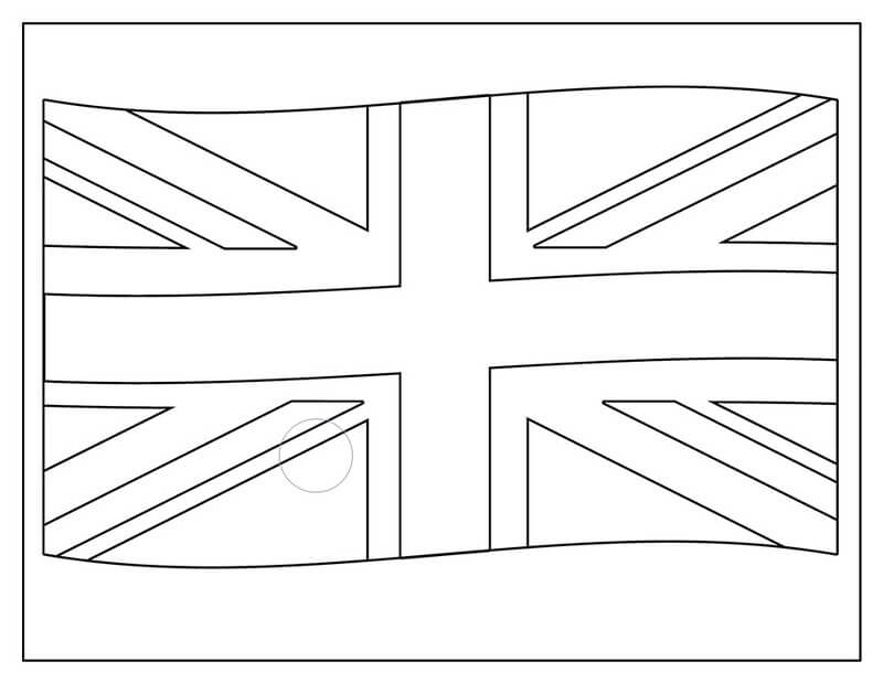 Coloriage Cool drapeau de l’Angleterre à imprimer