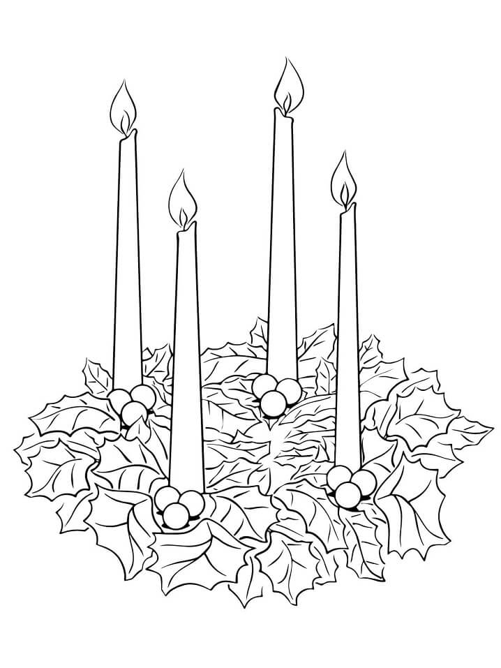 Coloriage Couronnes de Noël à imprimer et dessin