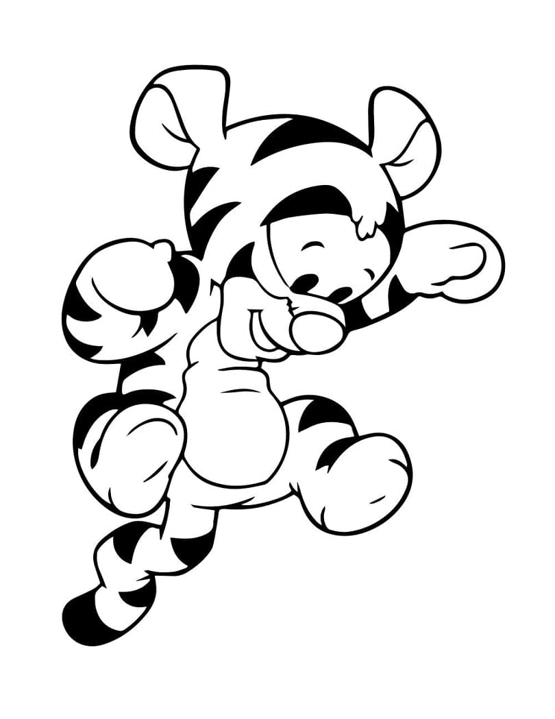 Coloriage Dessine Bébé Tigger