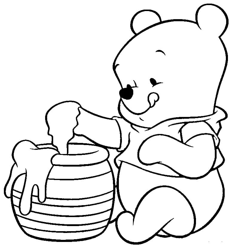 Coloriage Dessine Bébé Winnie l'Ourson