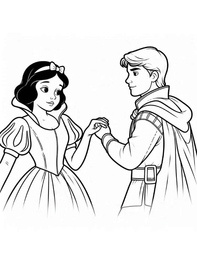 Coloriage Dessine Blanche Neige et le prince à imprimer