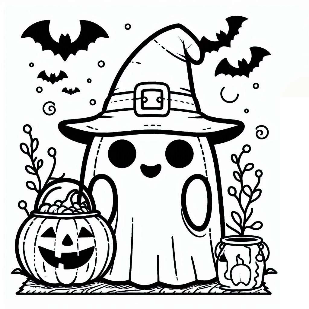 Coloriage Dessine Halloween très mignon