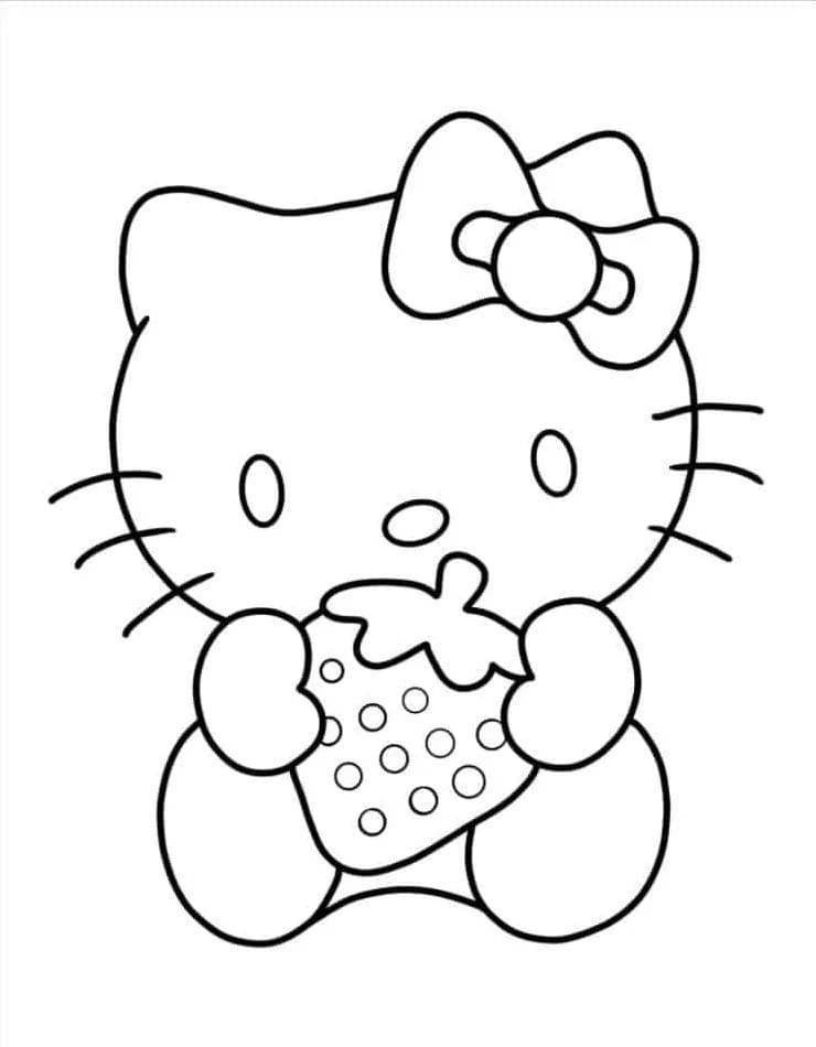 Coloriage Dessine Hello Kitty gratuit