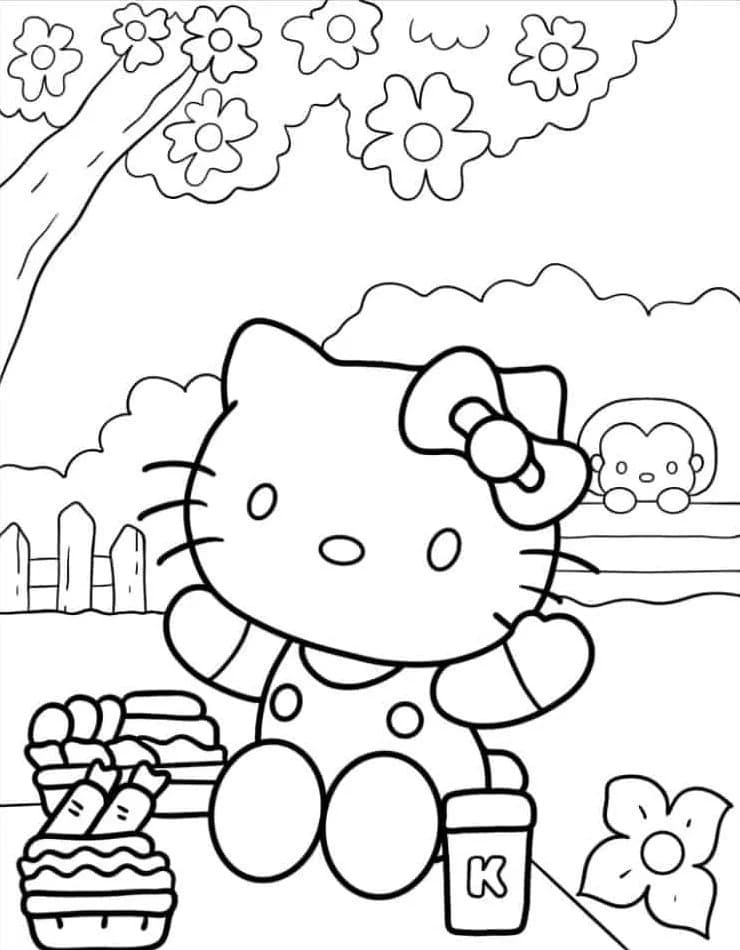 Coloriage Dessine Hello Kitty très mignonne