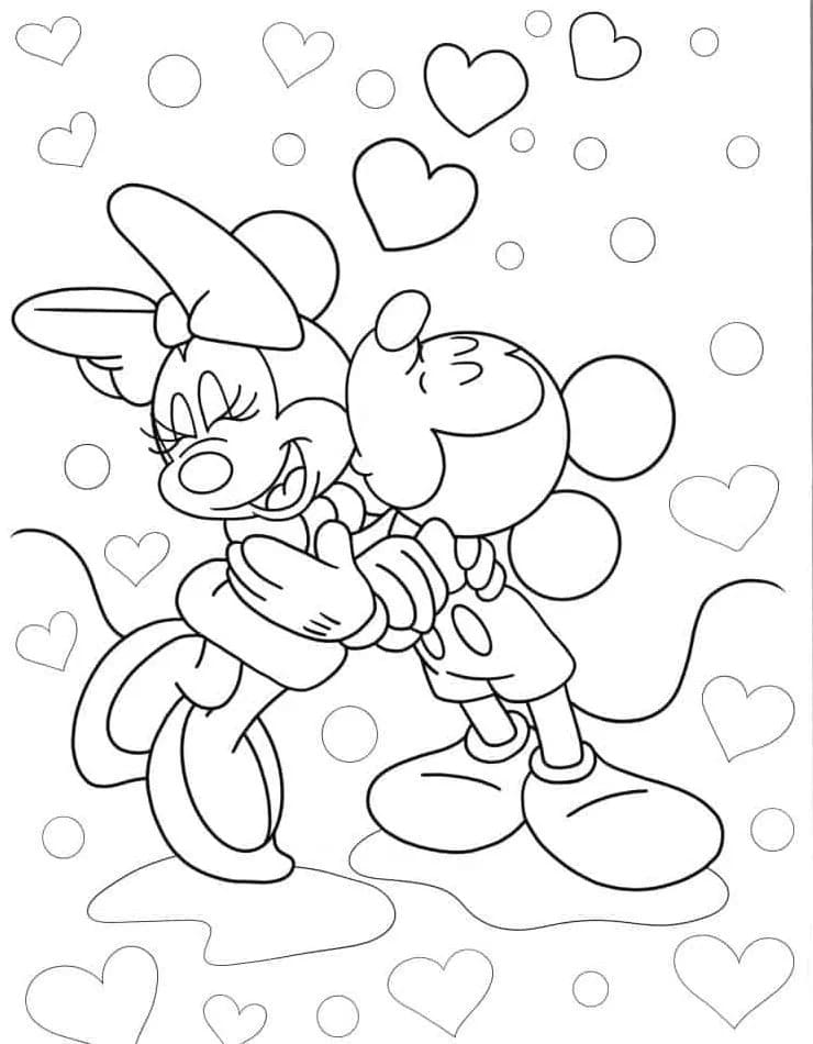 Coloriage Dessine l'amour de Mickey Mouse