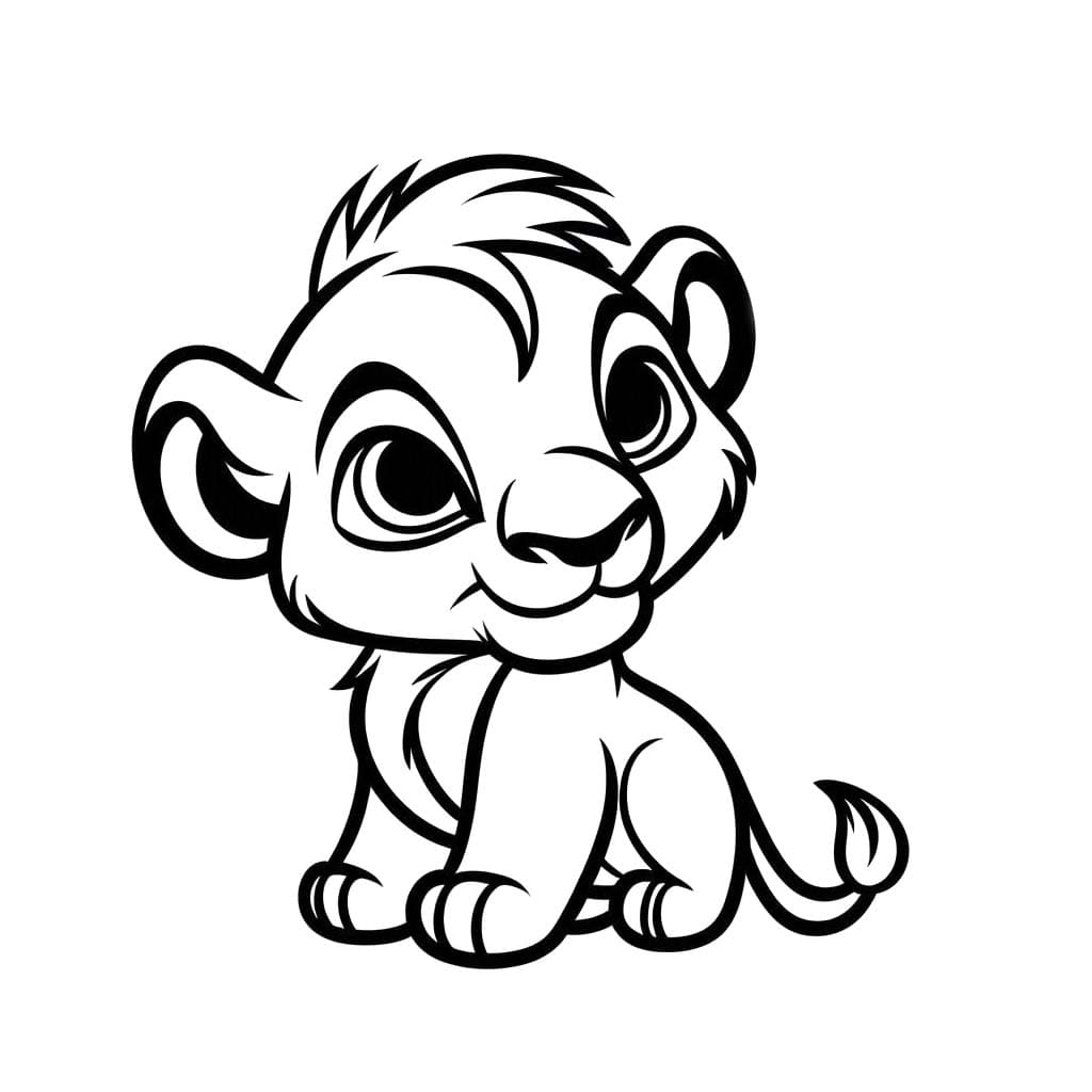 Coloriage Dessine Le Roi Lion gratuit à imprimer