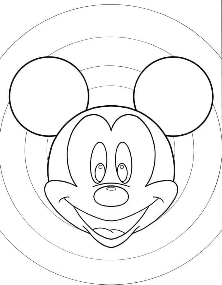 Coloriage Dessine le visage de Mickey Mouse