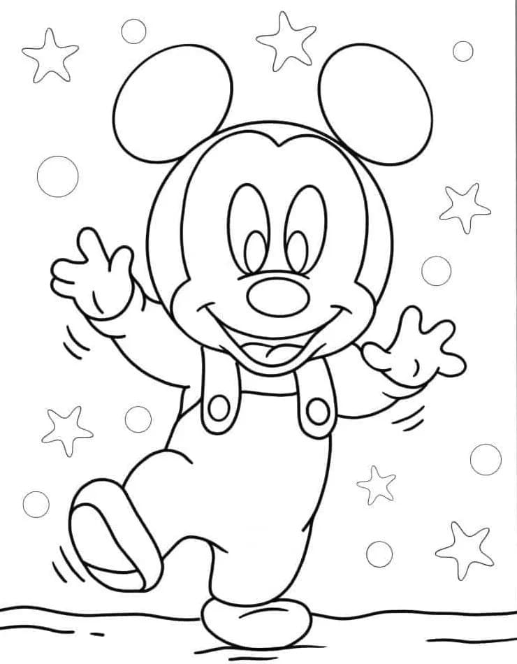 Coloriage Dessine Mickey Mouse bébé