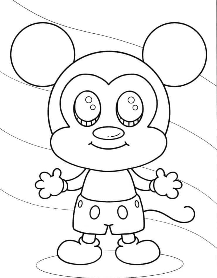 Coloriage Dessine Mickey Mouse mignon