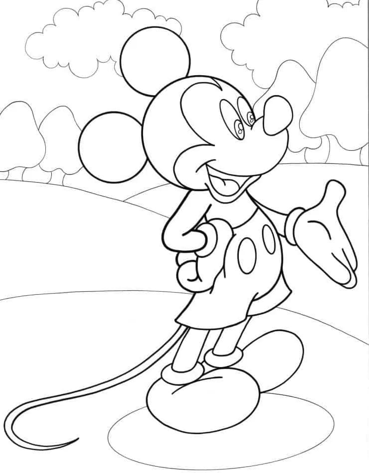 Coloriage Dessine Mickey Mouse souriant