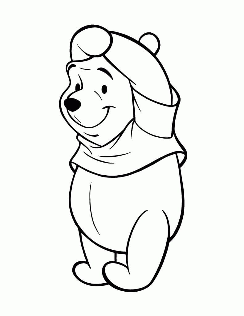 Coloriage Dessine un adorable Pooh