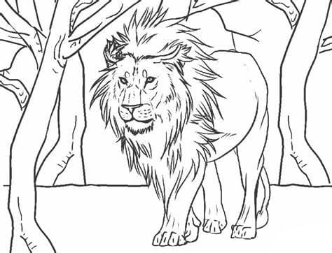 Coloriage Dessine un lion cool