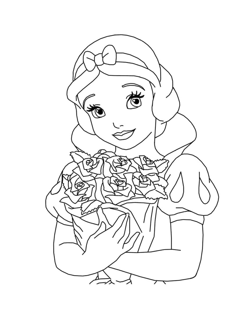 Coloriage Dessine une belle Blanche Neige à imprimer