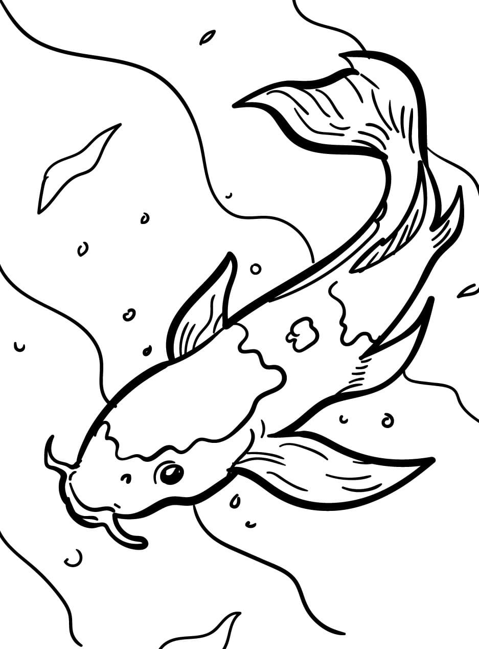 Coloriage Dessiner facilement poisson à imprimer