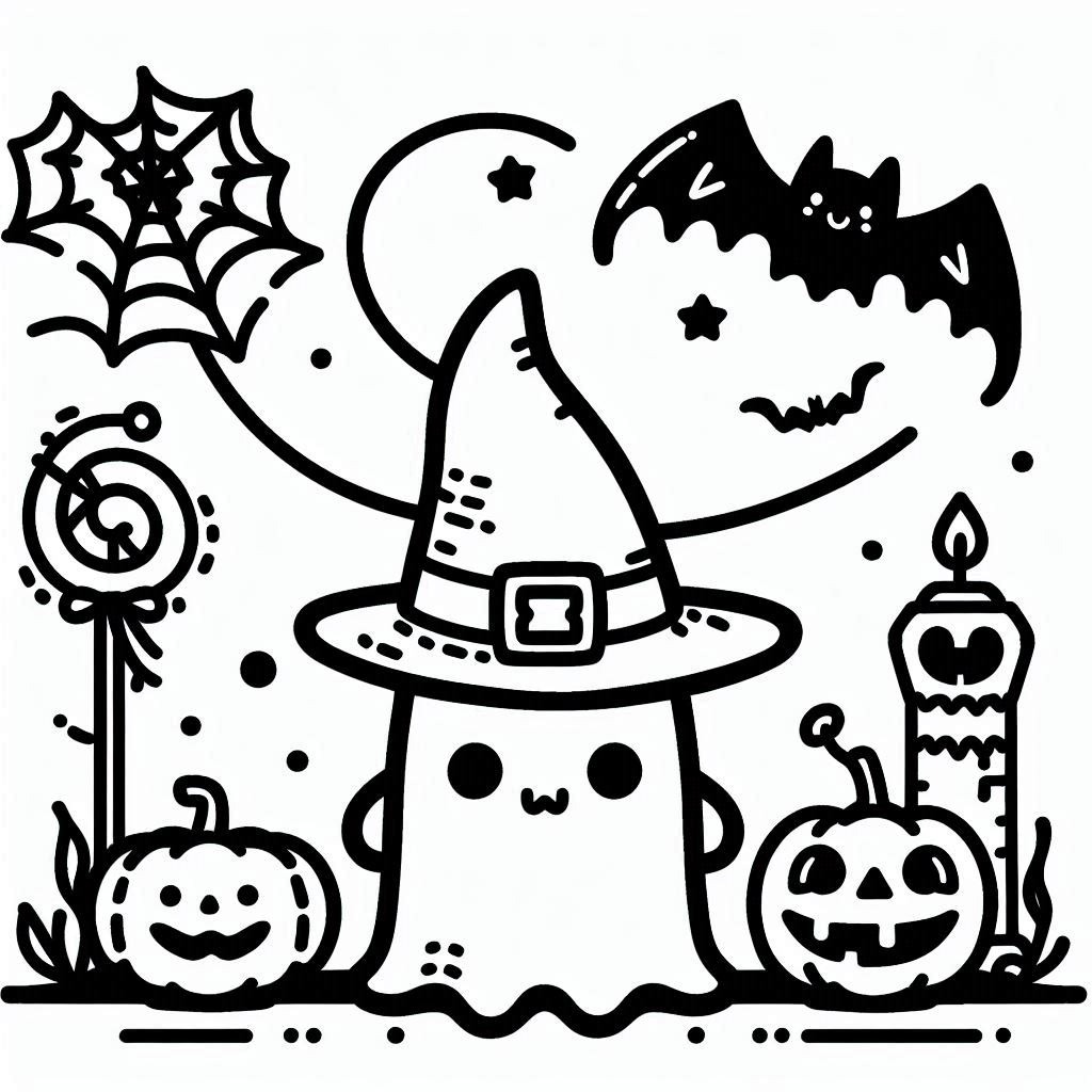 Coloriage Dessiner Halloween chez les enfants à imprimer