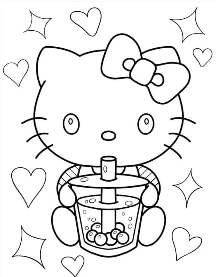 Coloriage Dessiner Hello Kitty 1