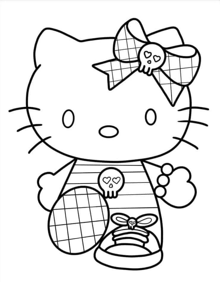 Coloriage Dessiner Hello Kitty à imprimer