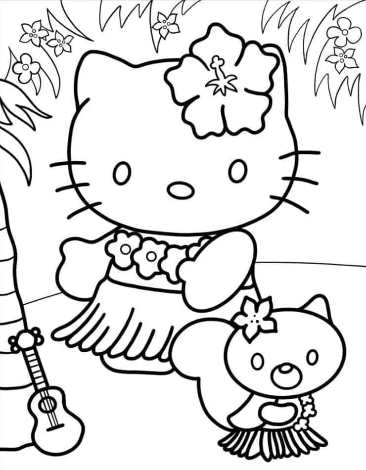 Coloriage Dessiner Hello Kitty très basique