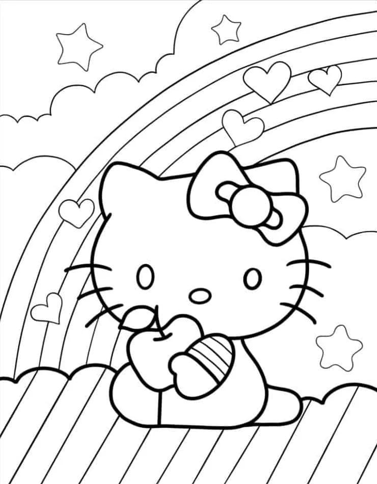 Coloriage Dessiner Hello Kitty très simplement