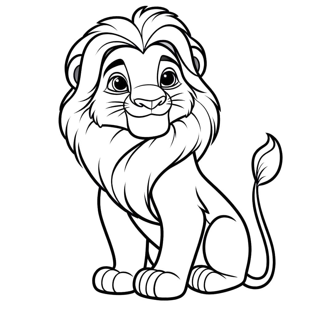 Coloriage Dessiner Le Roi Lion de base à imprimer