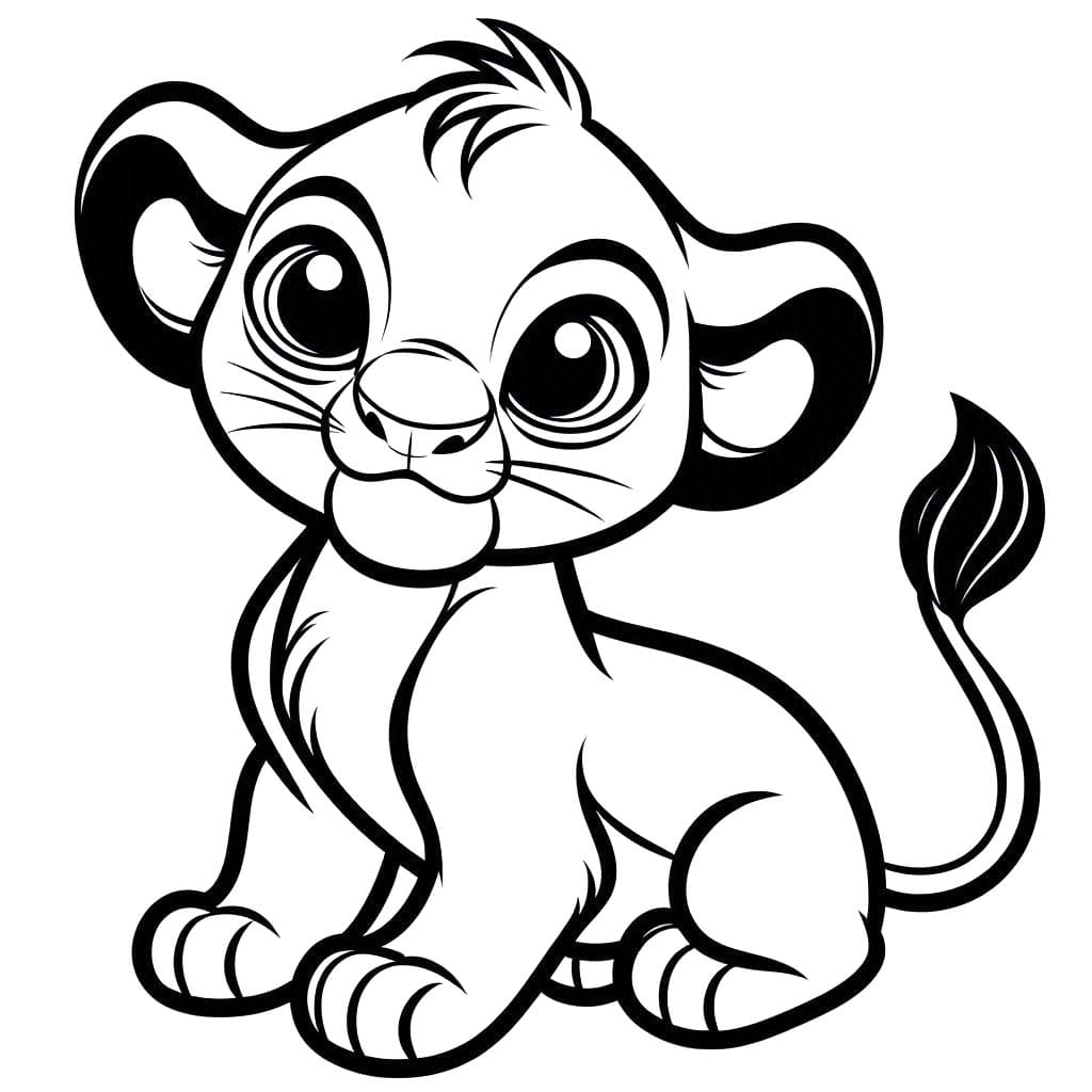 Coloriage Dessiner Le Roi Lion enfants à imprimer