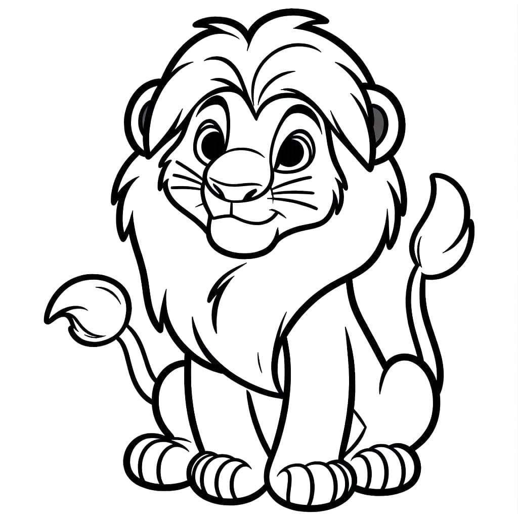 Coloriage Dessiner Le Roi Lion facilement à imprimer