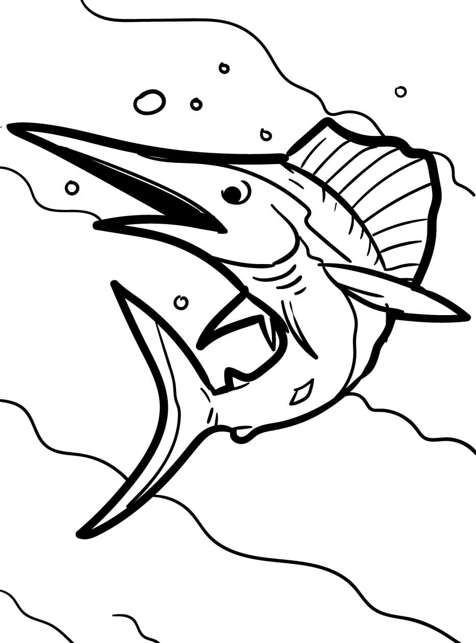 Coloriage Dessiner simplement poisson à imprimer