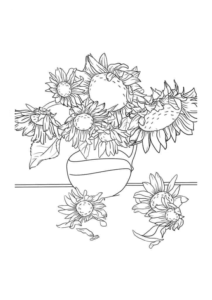 Coloriage Dessiner tournesol basique à imprimer