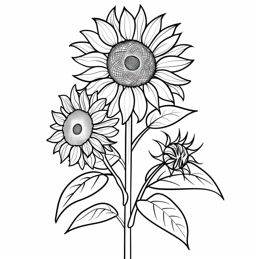 Coloriage Dessiner tournesol à imprimer