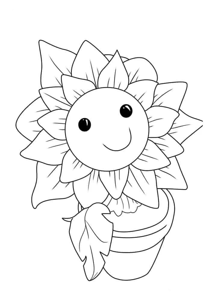Coloriage Dessiner tournesol imprimable à imprimer
