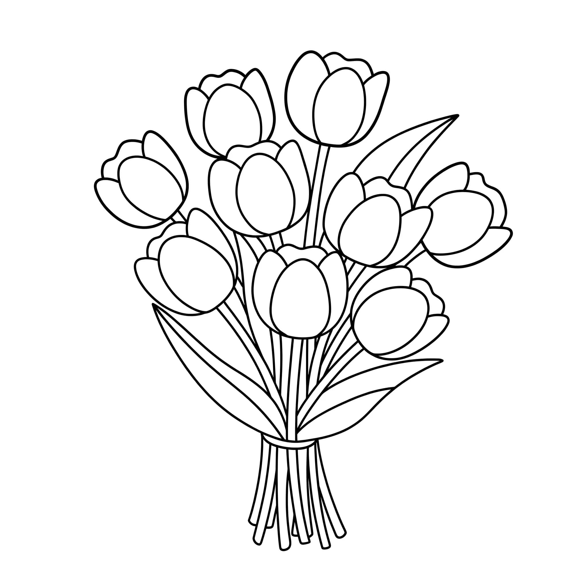 Coloriage Dessiner Tulipe basique à imprimer