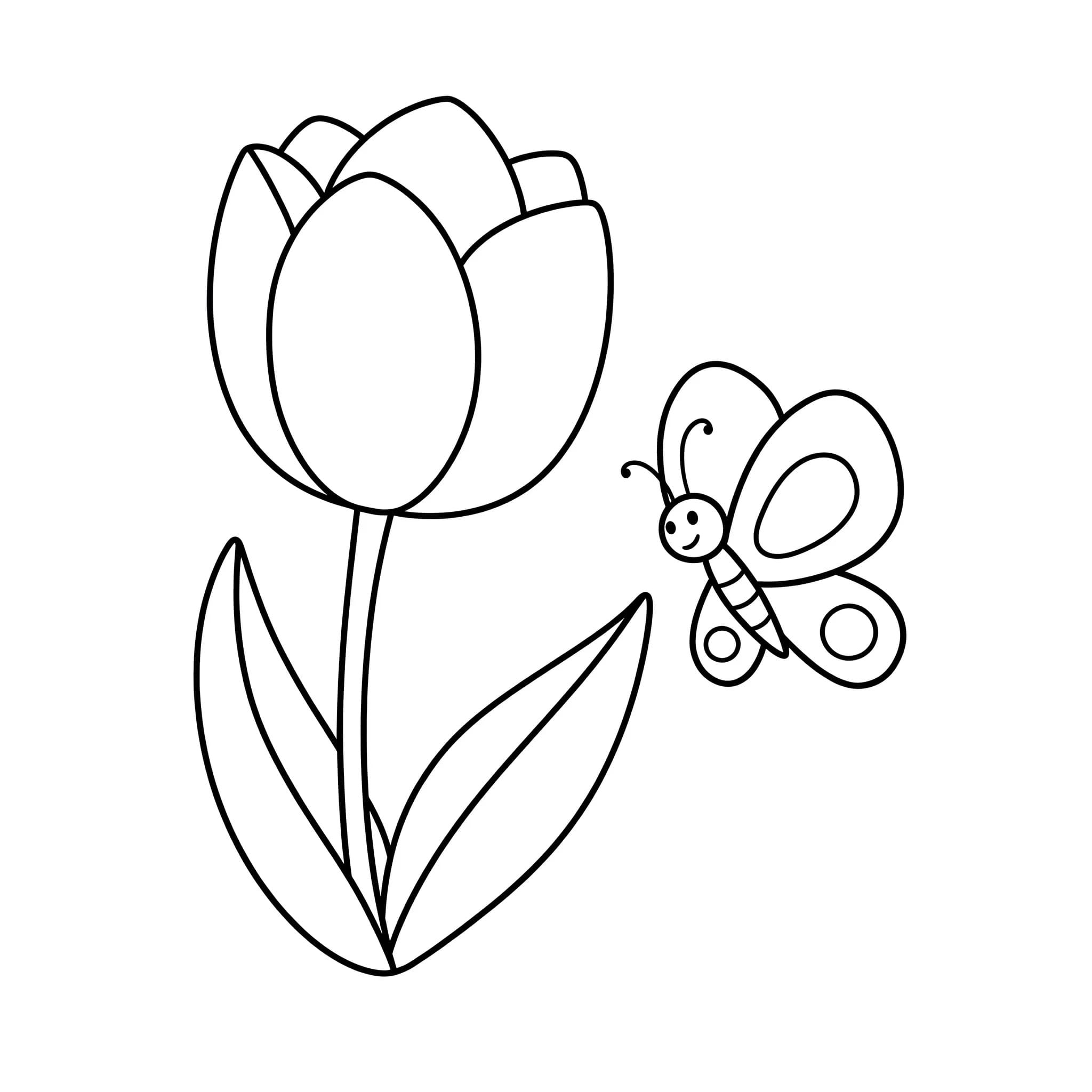 Coloriage Dessiner Tulipe imprimer gratuite à imprimer