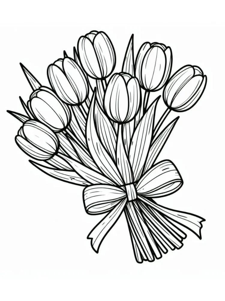 Coloriage Dessiner Tulipe pour enfant à imprimer