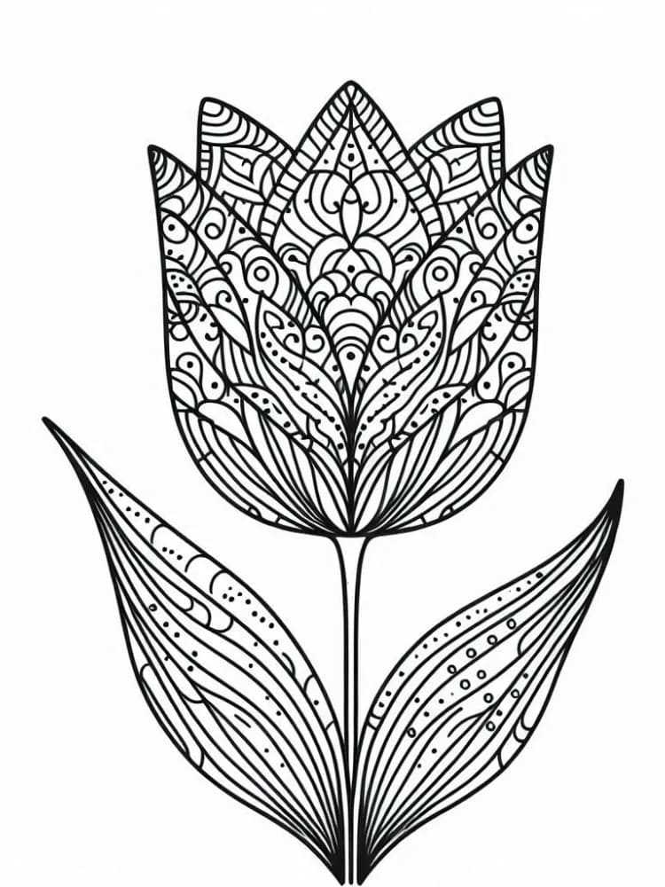 Coloriage Dessiner Tulipe pour enfants à imprimer