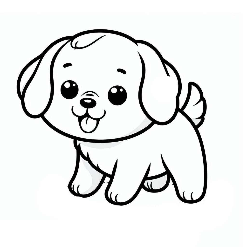 Coloriage Dessiner un chien à imprimer