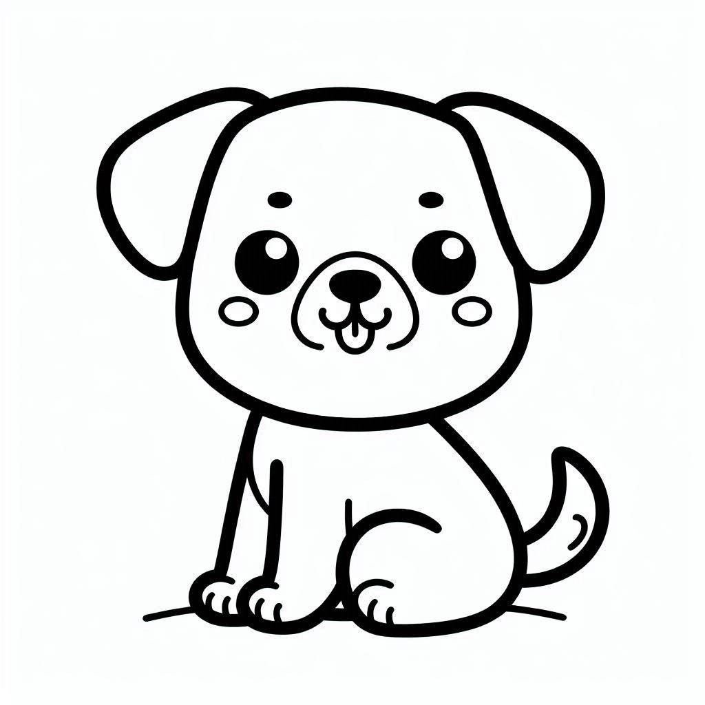 Coloriage Dessiner un chien très mignon