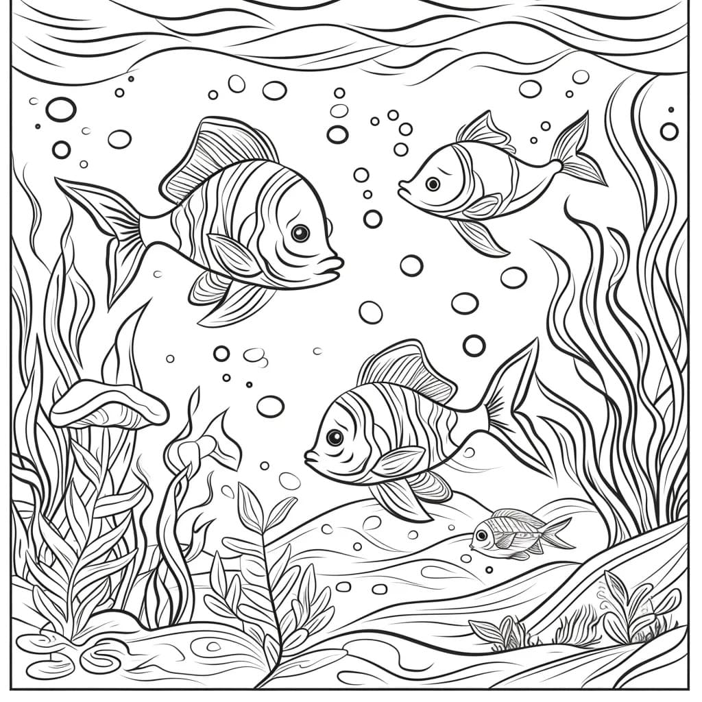 Coloriage Dessiner un poisson de base facile