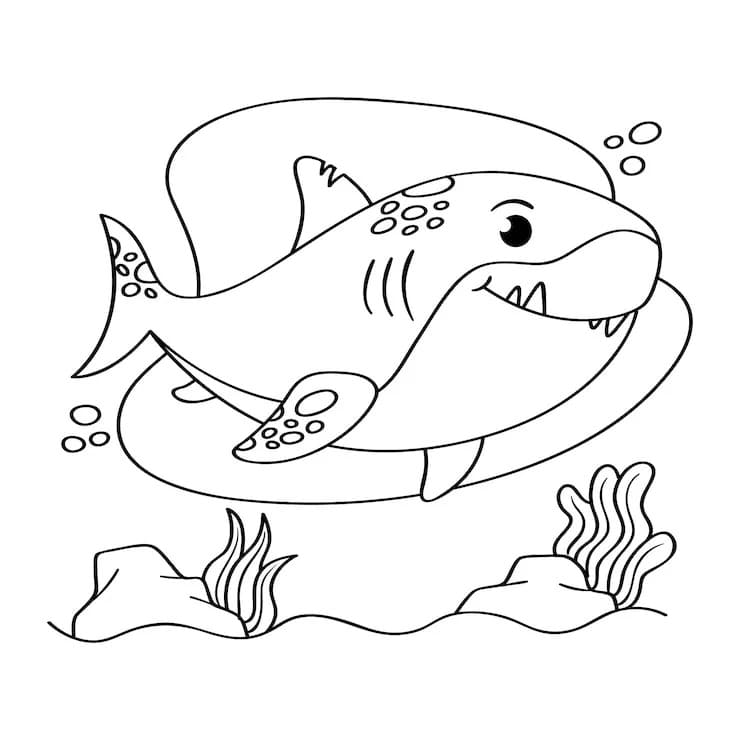 Coloriage Dessiner un poisson drôle à imprimer