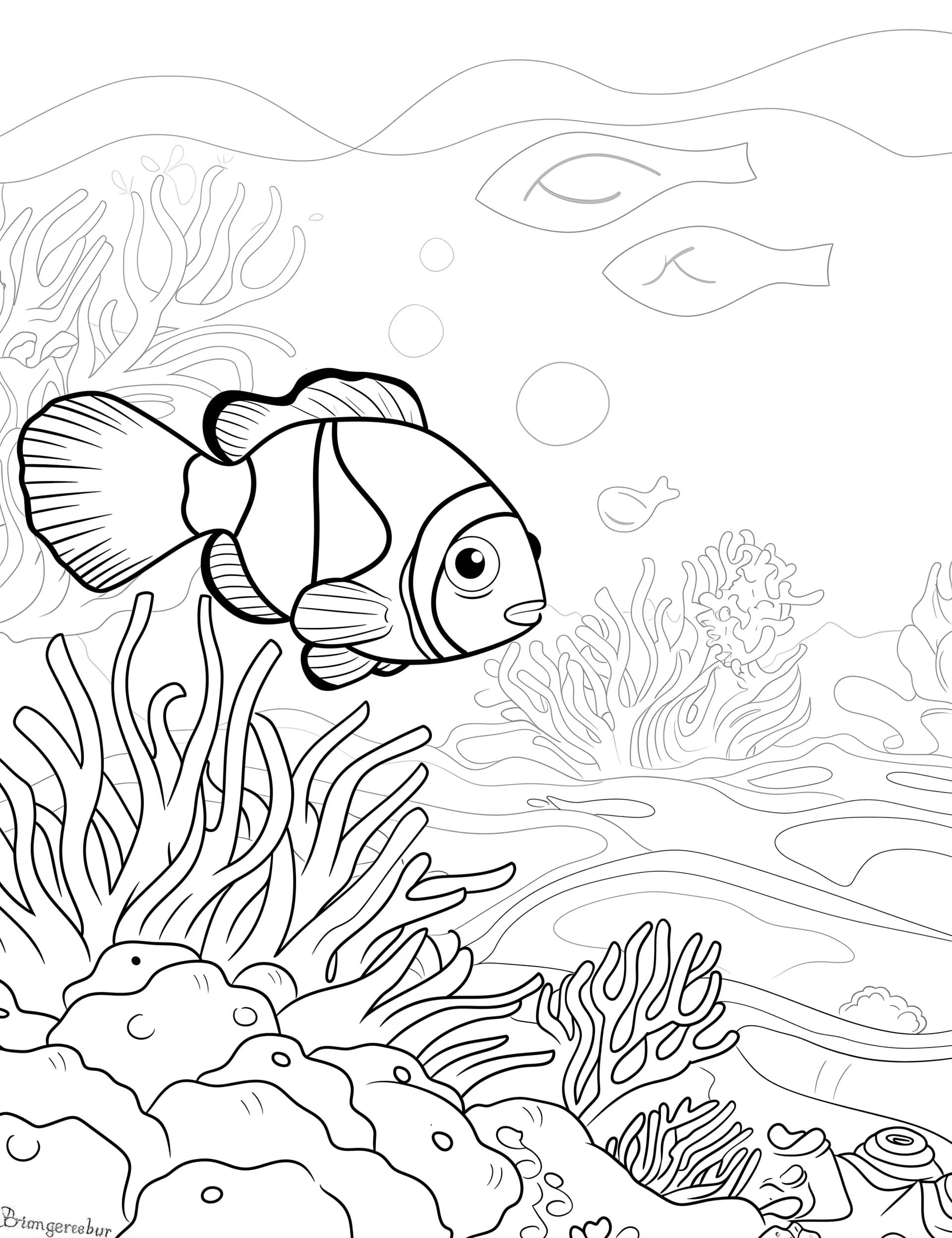 Coloriage Dessinez des poissons simplement gratuit à imprimer