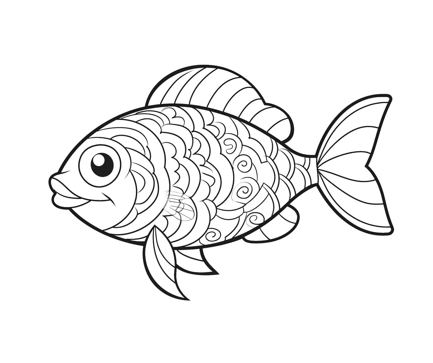 Coloriage Dessinez gratuit poisson à imprimer