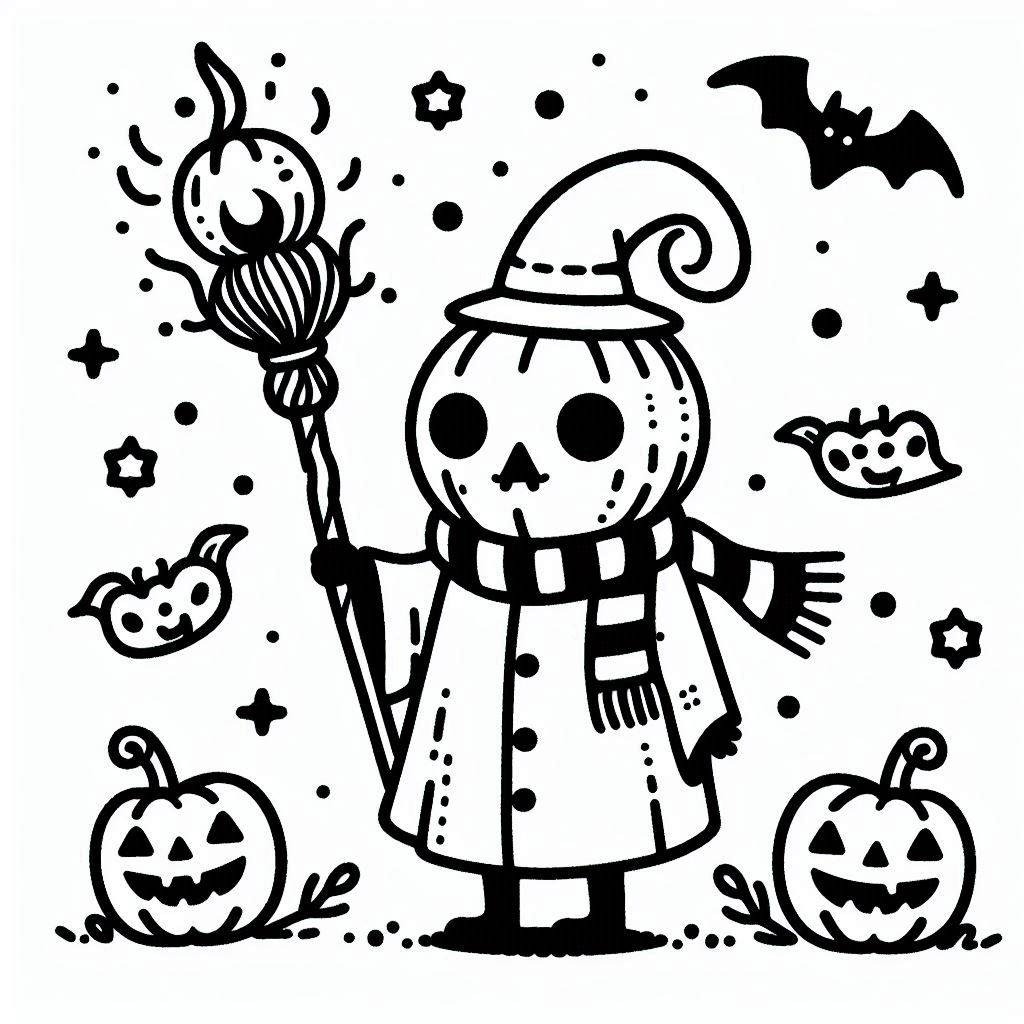 Coloriage Dessinez Halloween simplement et gratuitement à imprimer