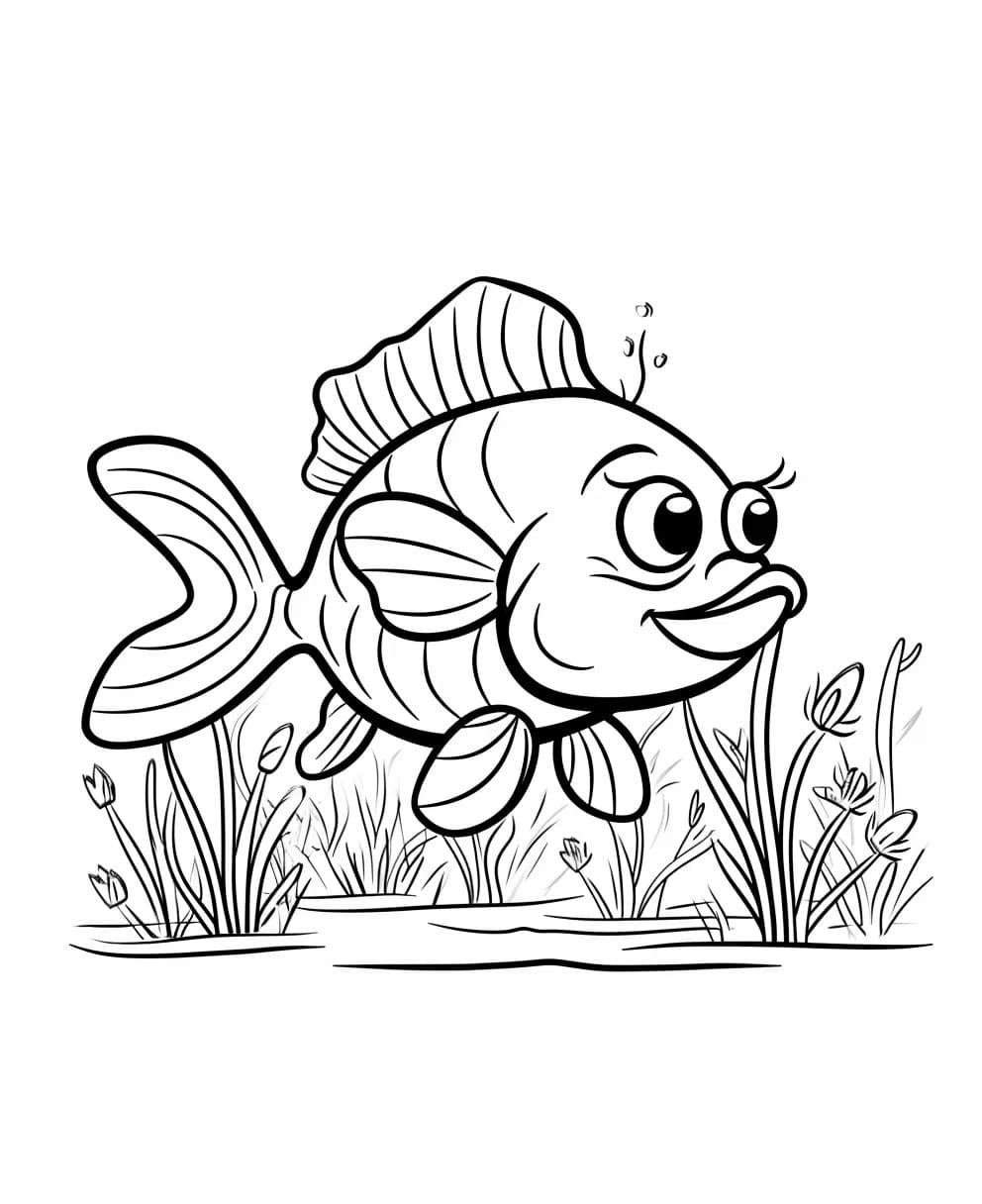 Coloriage Dessinez poisson gratuit à imprimer