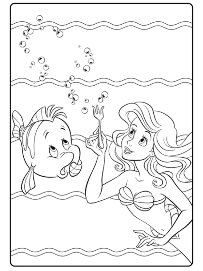 Coloriage Disney Princesse Ariel à imprimer