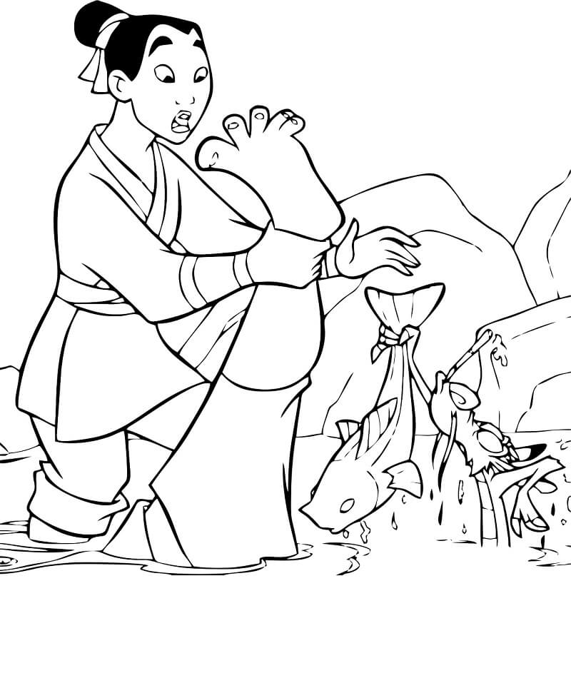 Coloriage Drôle Mulan