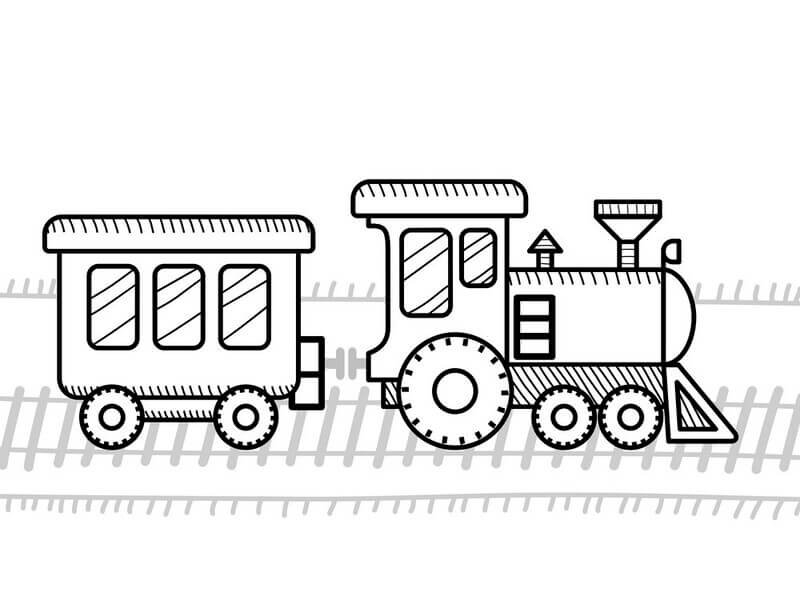 Coloriage Facile à dessiner le train à imprimer