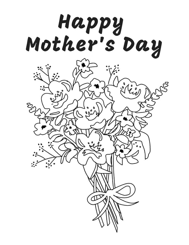 Coloriage Fleurs pour Maman 3 à imprimer