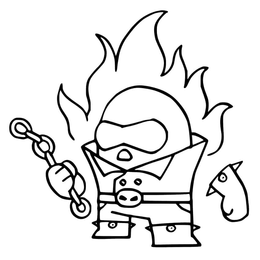 Coloriage ghost rider among us à imprimer